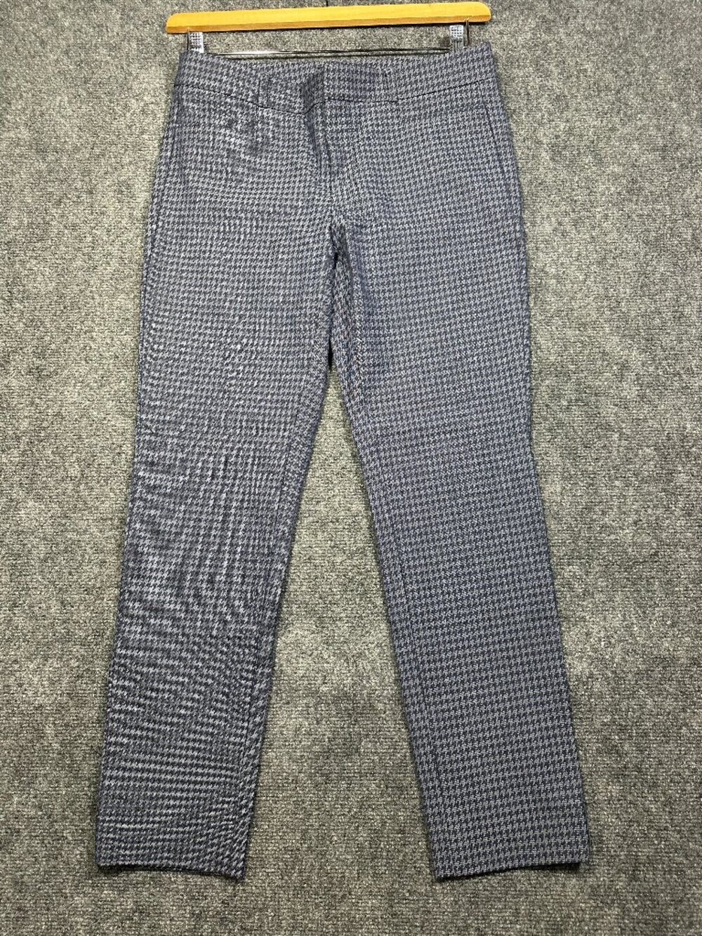 Banana Republic  Pants Womens 4 Sloan  Blue Stretch Print Pockets Tapered Leg